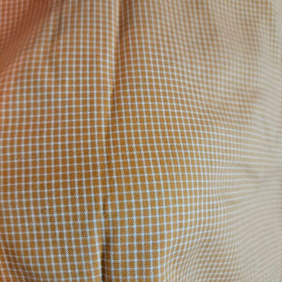 Coldwater Creek Orange & White Checked Top with 3/4 Sleeves. Tapered Waist. PXL - Picture 3 of 4